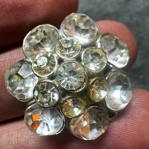 Vintage AB Rhinestone Wedding Cake Brooch